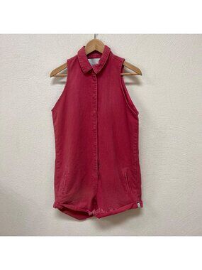 One Teaspoon Girl's Braxton Mini Utility Jumpsuit In Bright Pink Sz 12-14